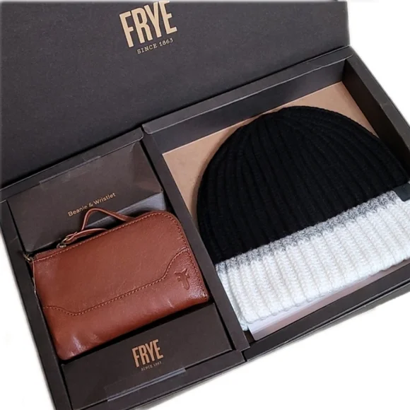 Frye | Bags | Frye Colorblock Beanie And Leather Wristlet 